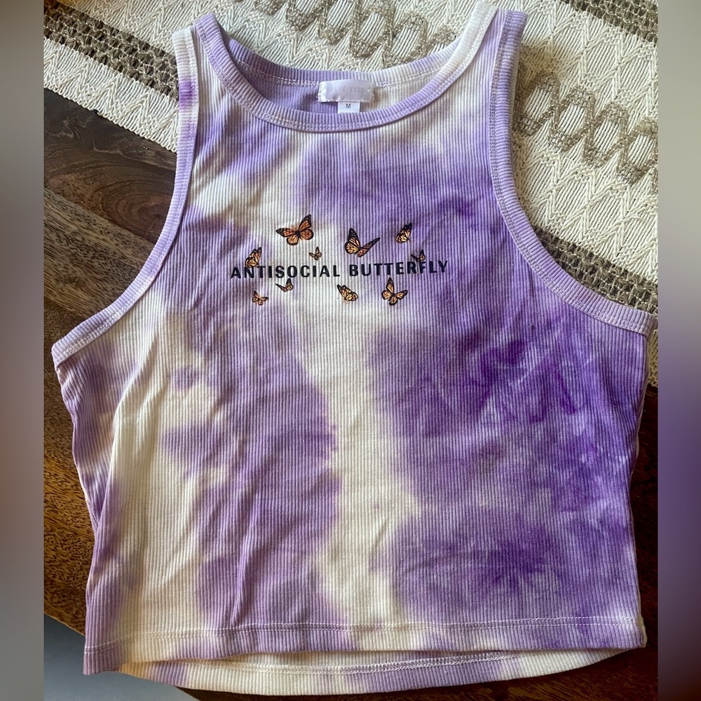 Antisocial Butterfly Crop Top